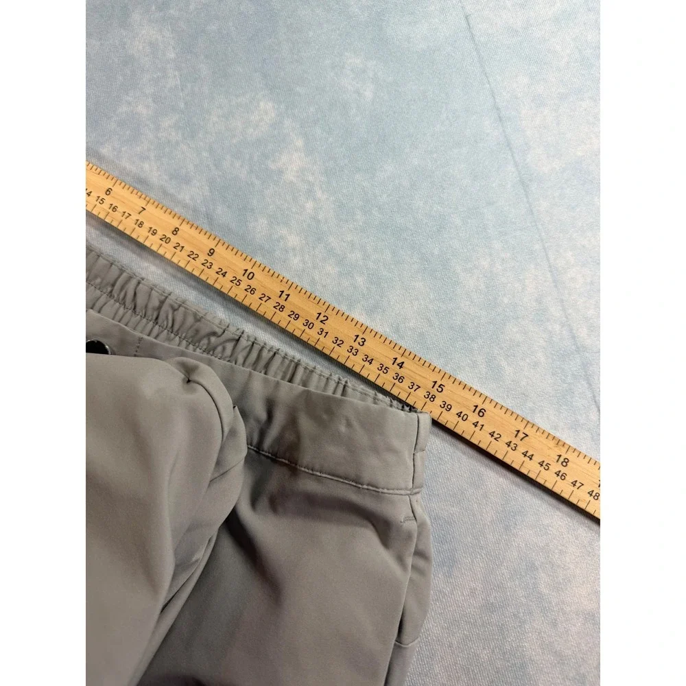 Banana Republic Travel Pants Mens 34 Grey Good Elastic Waist Tapered 2692